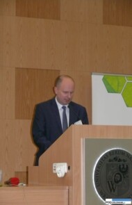 Dr Adam Słowiński mówił o nowych produktach w ofercie koncernu Arysta LifeScience oraz jej połączeniu z firmami Agriphar i Chemtura AgroSolutions