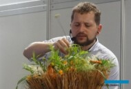 Tomasz Max Kuczyński podczas pokazów florystycznych na Flower Expo Poland 2016