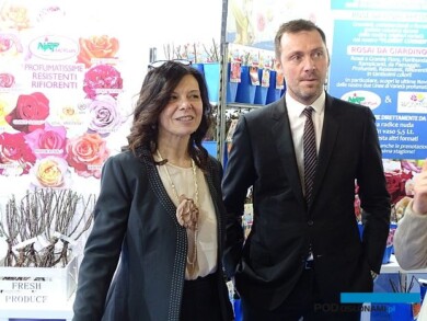 Szefowa targów Valeria Randazzo oraz Gianpietro D’adda - prezes konsorcjum Myplant & Garden