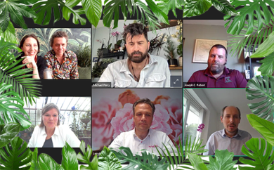 Prelegenci i gospodarze webinarium pt. „Jak skapitalizować rosnący popyt na rośliny do dekoracji wnętrz”, fot. AIPH 
