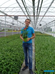 Paweł Marcinkowski w nowym tunelu zblokowanym, w którym latem uprawiane są byliny, w tym jeżówki_Plantpol-2022_fot.-A-Cecot