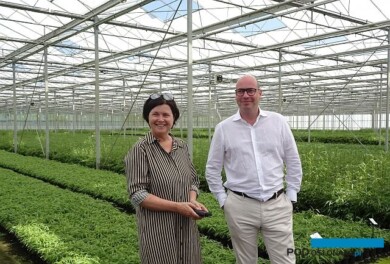 Chantal Quirynen - dyrektor przedsiębiorstwa Plant Select i Willem Broux - dyrektor firmy Group MC (głównego udziałowca PS); fot. A. Cecot