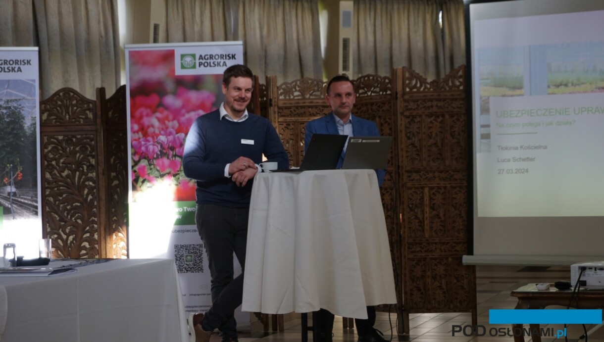 Luca Shetter (Agro Risk, Niemcy) oraz Robert Brocki - menedżer ds. ubezpieczeń ogrodniczych w AgroRisk Polska