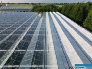 Pokrywanie dachów szklarni powłoką ReduSol - szklarnie o powierzchni 3 ha w Goczałkowicach-Zdroju (fot. Agrodrone)