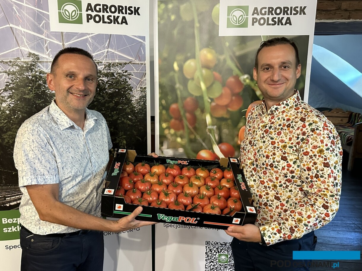 Robert Brocki i Michał Kłobus z AgroRisk Polska podczas spotkania z Ogrodnikami (fot. DŁB)