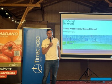Marcin Krasoń podczas prezentacji oferty Grupy Producentów Rozsad Krasoń (fot. DŁB)