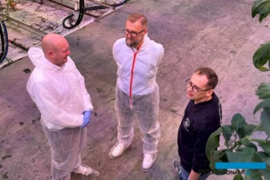 Mariusz Rechnia z przedstawicielami firmy Agrolux-Gavita