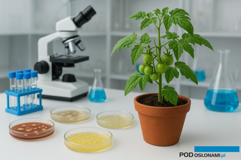 pomidora w laboratorium (grafika AI)