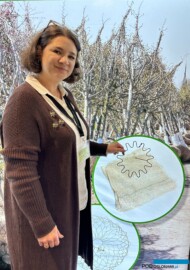 Agnieszka Mike-Jeziorska z firmy AGRO CARE prezentuje nową obejmę do krzewów _GrootGroenPlus 2025_fot. A-Cecot