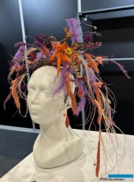 praca Katarzyny Kacprzak_5. Konkurs SFP im. Kariny Maćkowiak na florystyczny fascynator_Gardenia 2025_fot. A-Cecot