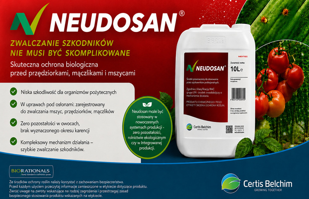 Certis Belcim neudosan zwalczanie mszyc, przędziorków mączlików w uprawie pod osłonami