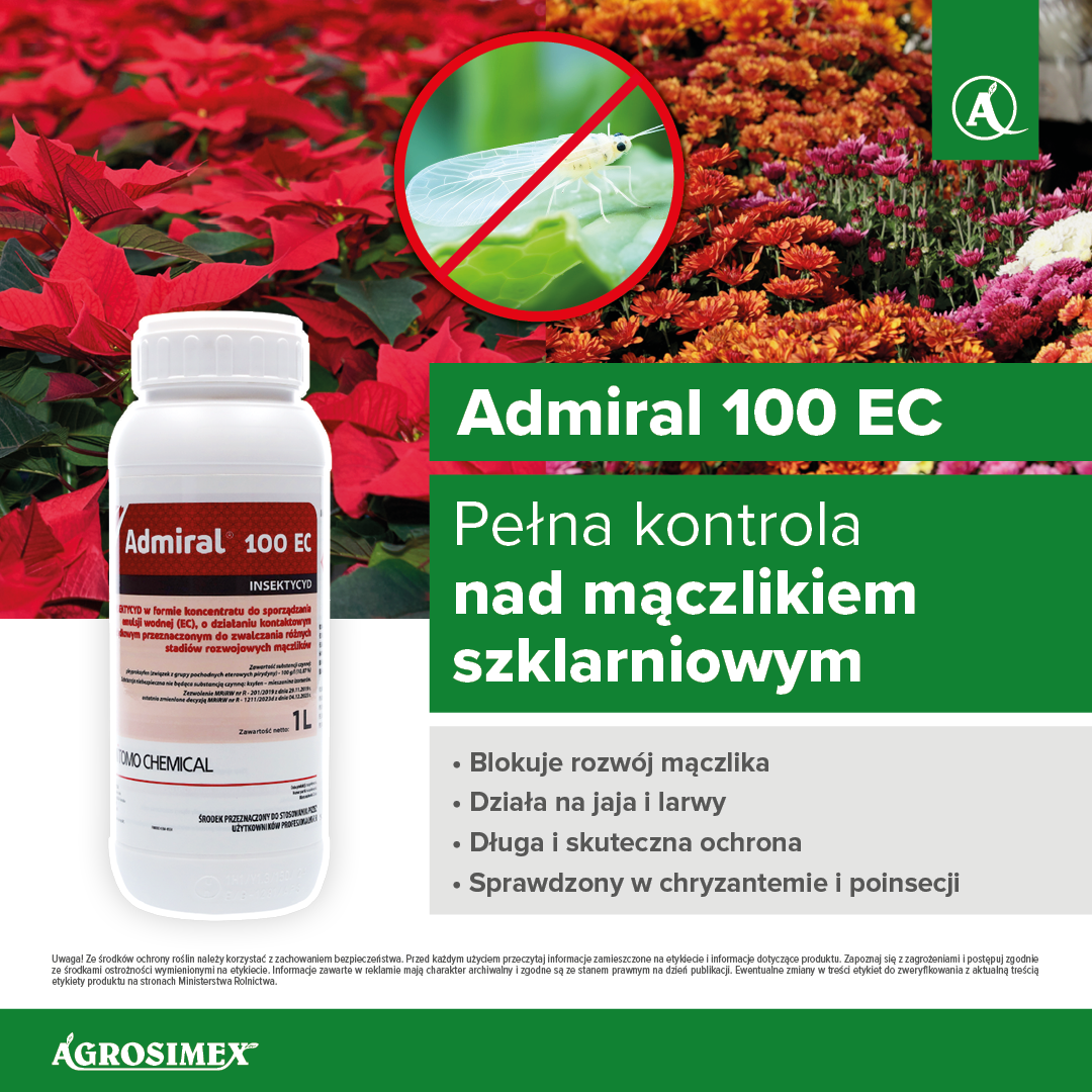 Admiral® 100 EC – insektycyd z piryproksyfenem do ochrony roślin uprawianych pod osłonami.