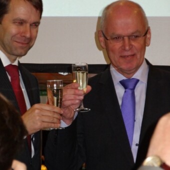 Dyrektor targów Horti Fair, Ewald van Vliet (z lewej), oraz dyrektor targów Flora Holland Trade Show w Aalsmeer, Floris Olthof, podczas uroczystego otwarcia Horti Fair zapowiedzieli przyszłoroczne połączenie obu imprez    