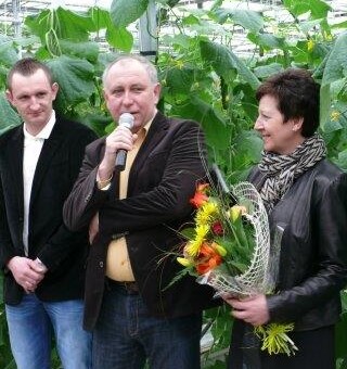 Właściciele gospodarstwa państwo Alicja i Andrzej Koconiowie wraz z synem 