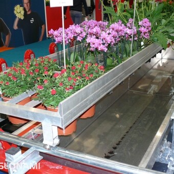 Stacjonarny system podsiąkowego podlewania roślin uprawianych na ruchomych kontenerach